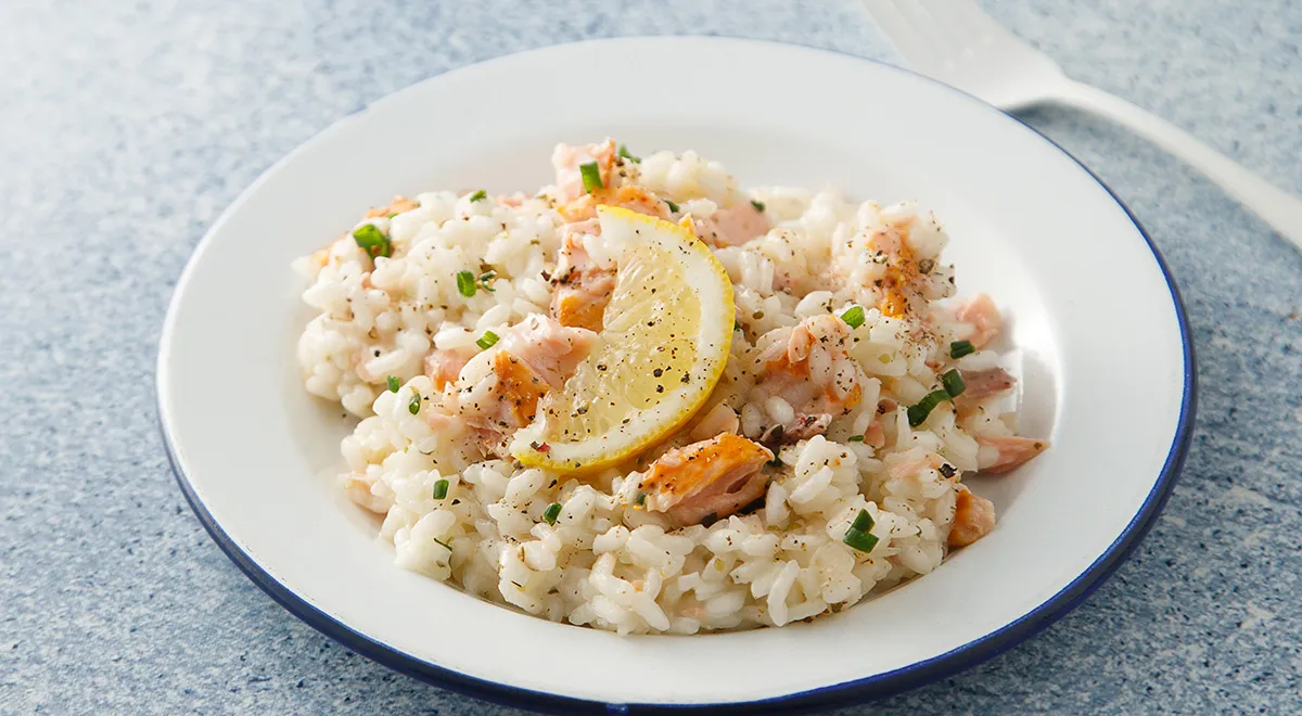 Ризотто с лососем и лимоном