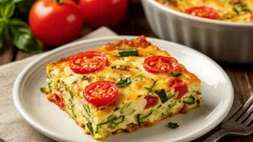 Кабачковая запеканка с сыром и помидорами