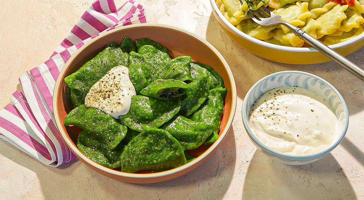 Вареники со шпинатом