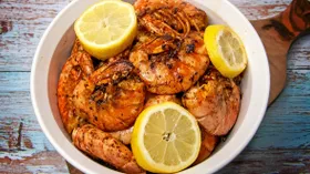 Креветки на мангале