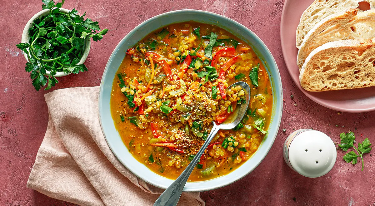 Рецепт чечевичного супа с овощами