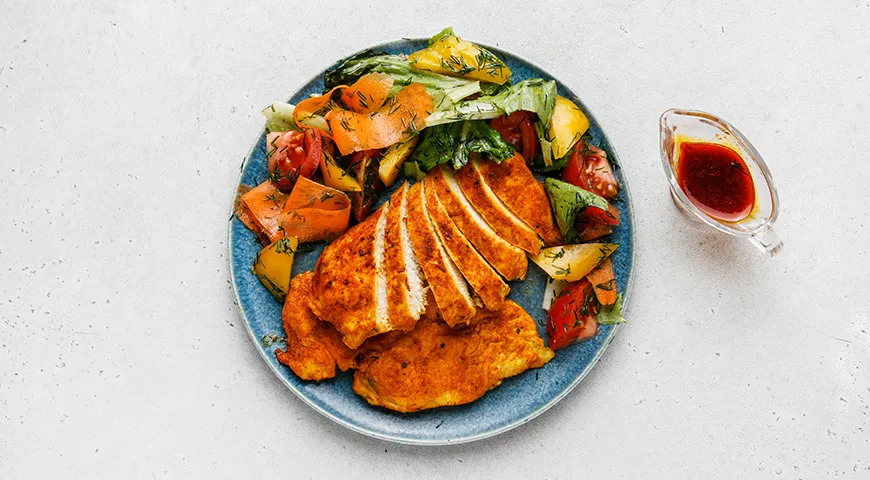 Куриное филе, жаренное в пергаменте