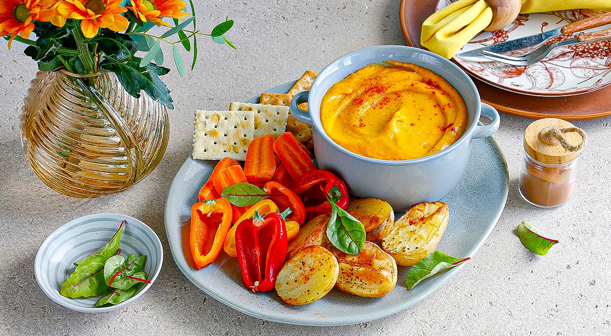 Рецепт тыквенного фондю с хлебцами 