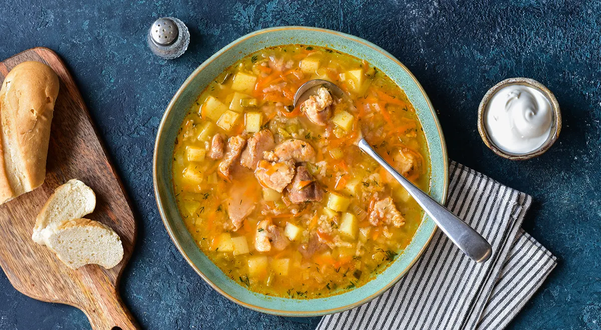 Рассольник с мясом