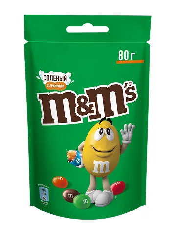 M&Ms Драже арахис соленый 80г д/п