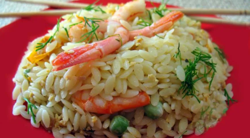 Рецепт орзо с креветками  