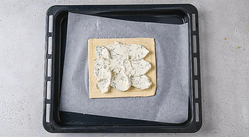 Тарт с горбушей и бобами