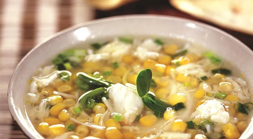 Кукурузная похлебка с крабовым мясом