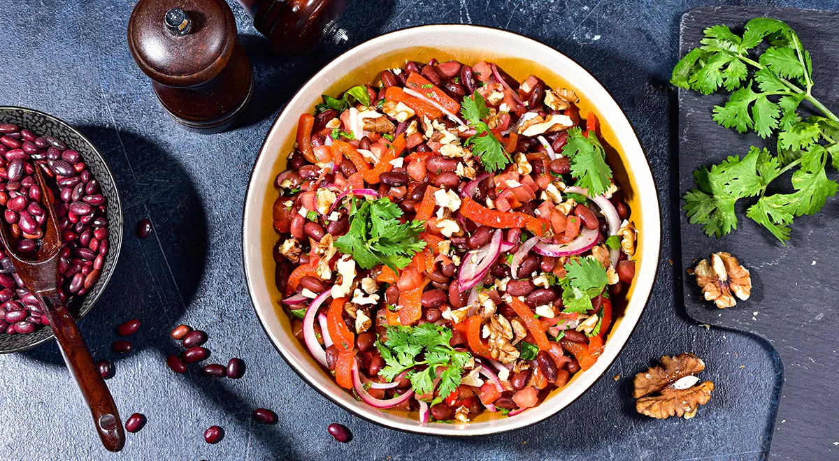 Рецепт салата Лобио из красной фасоли