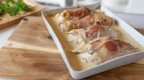 Рецепты с беконом, сливками и шампиньонами