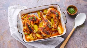 Курица с картошкой в пиве в духовке