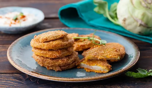 Кольраби в кукурузной корочке