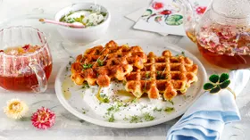 Вегетарианские блюда в вафельнице