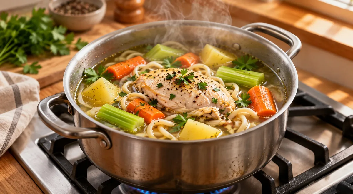 Ароматный куриный суп с сельдереем