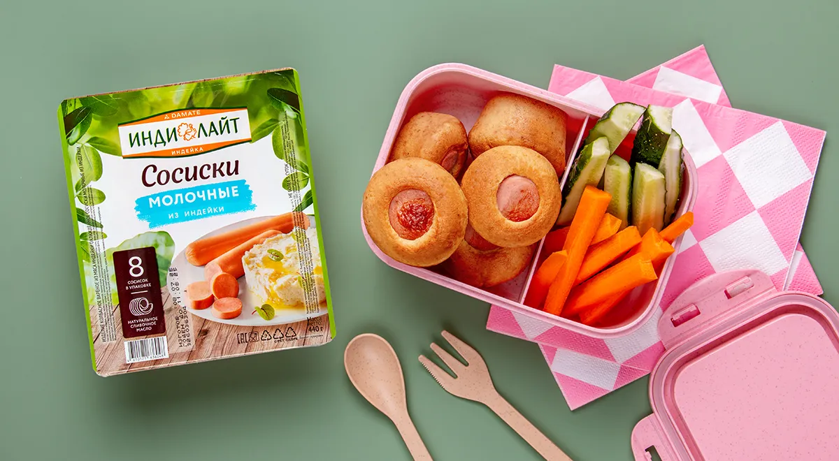 Кукурузные кексы с сосисками