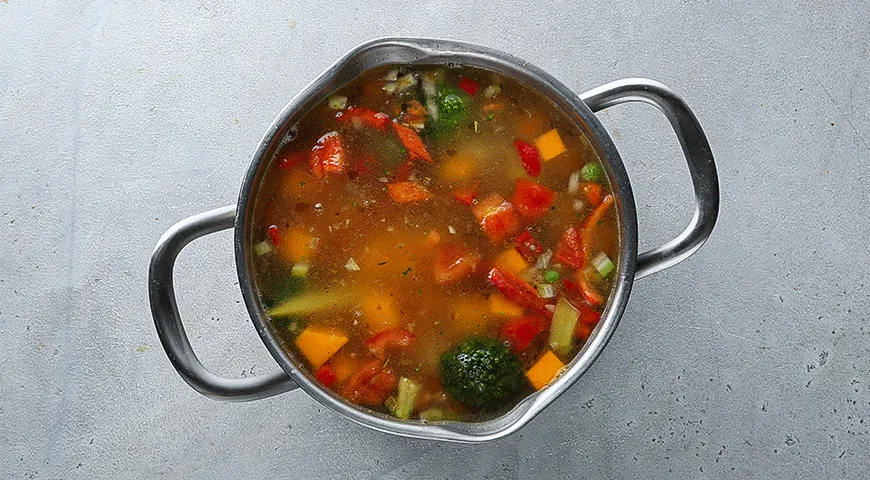 Постный минестроне с тыквой