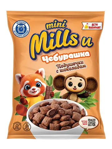 MINI MILLS Подушечки с начинкой Шоколад 170г