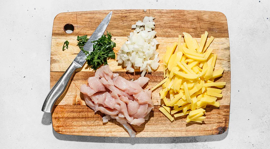 Пирог с курицей и картошкой в духовке