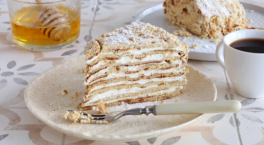 Рецепт торт медовик на сковороде -пошаговый рецепт с фото