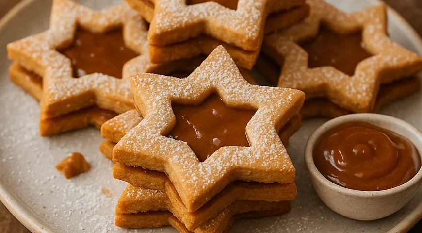 Рецепт звездных пирожных с карамелью и корицей (можно использовать кассию)