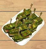 Шпинатные вафли с красной рыбой