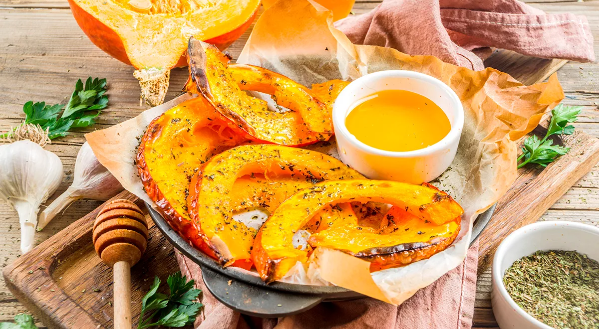 Тыква, запеченная в духовке кусочками