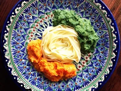 Паста с тыквой и брокколи