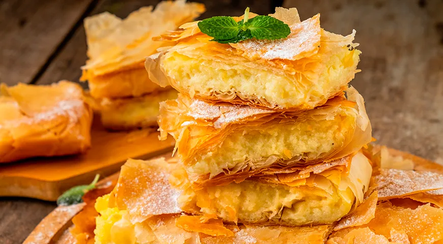 Греческий пирог из теста фило