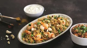 Рис по-индийски с креветками за 15 минут