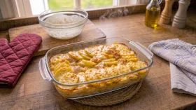 Нежная картофельная запеканка с курочкой для всей семьи