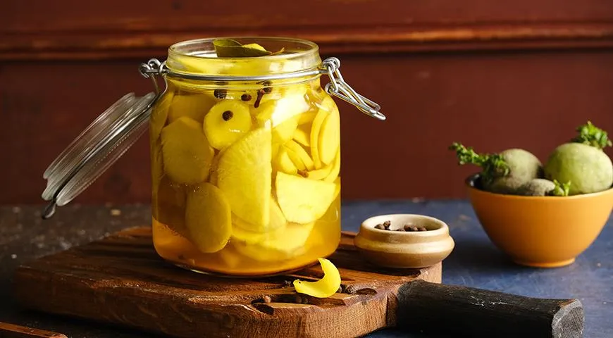 Рецепт маринованной зеленой редьки