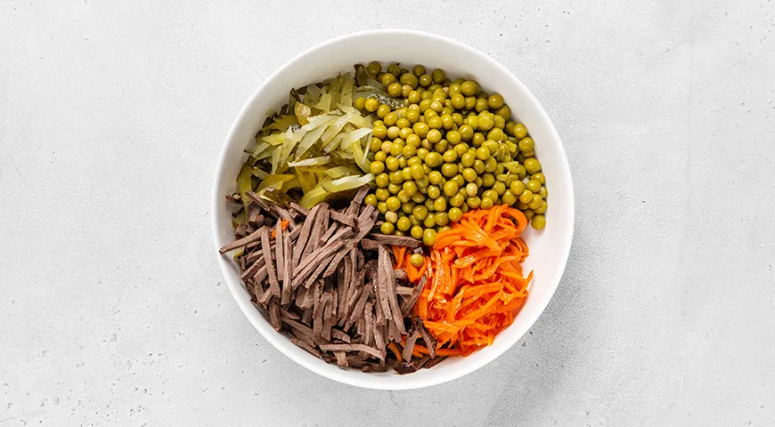 Салат из говяжьего сердца