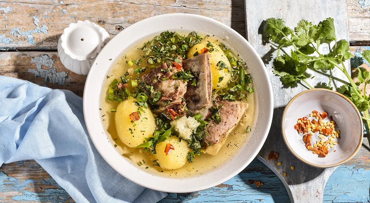 Рецепт хашламы из вареной говядины с картошкой