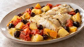 Палтус (turbot) по-лигурийски