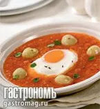 Густой суп с помидорами и картофелем