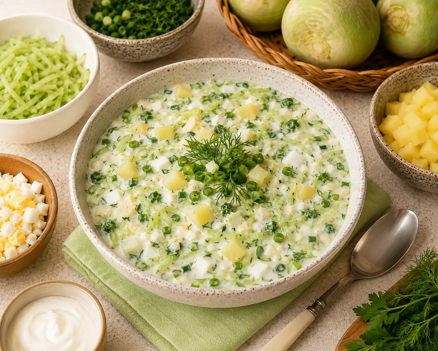 Окрошка с редькой