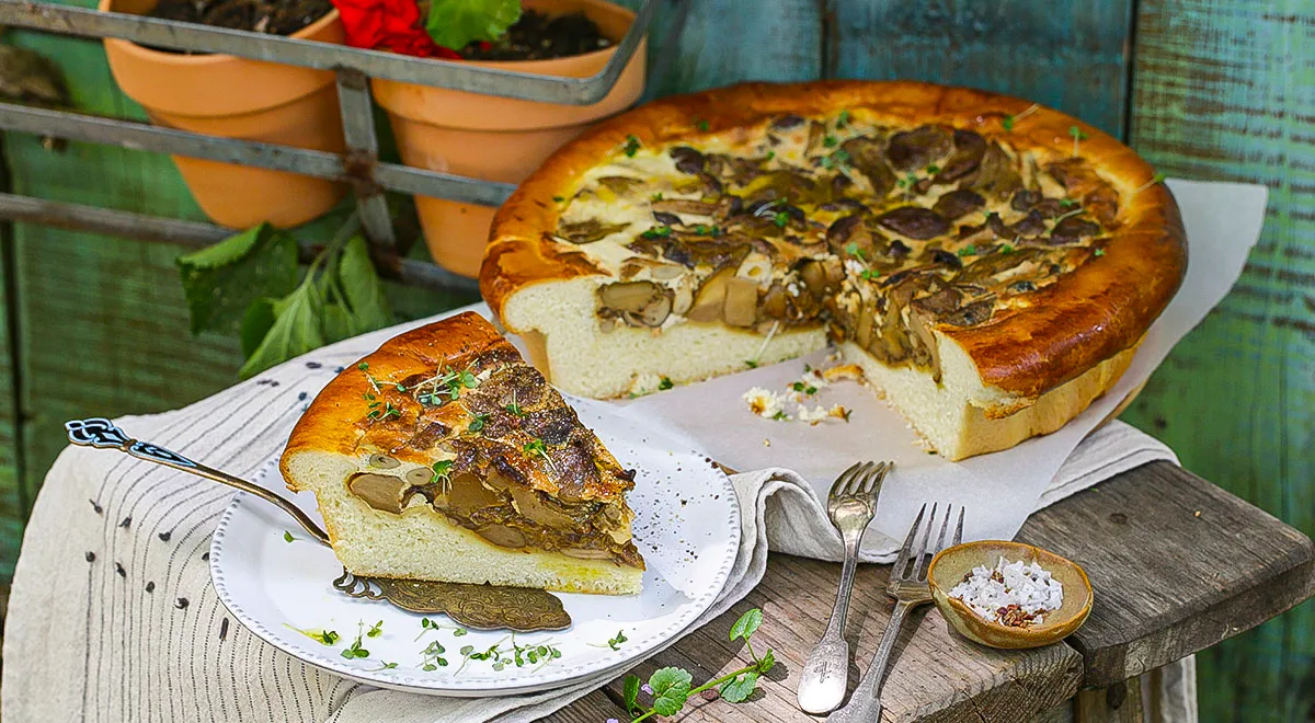 Заливной пирог на дрожжах