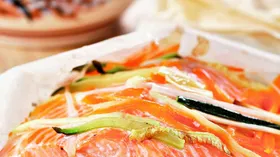 Форель, запеченная в шампанском