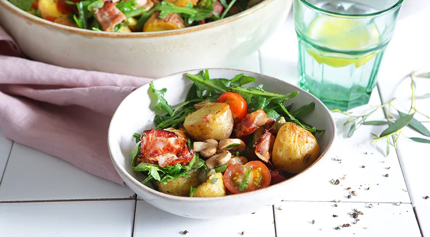 Картофельный салат с грибами – простой и вкусный рецепт с фото (пошагово)