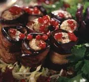 Баклажанные рулетики, фаршированные орехами