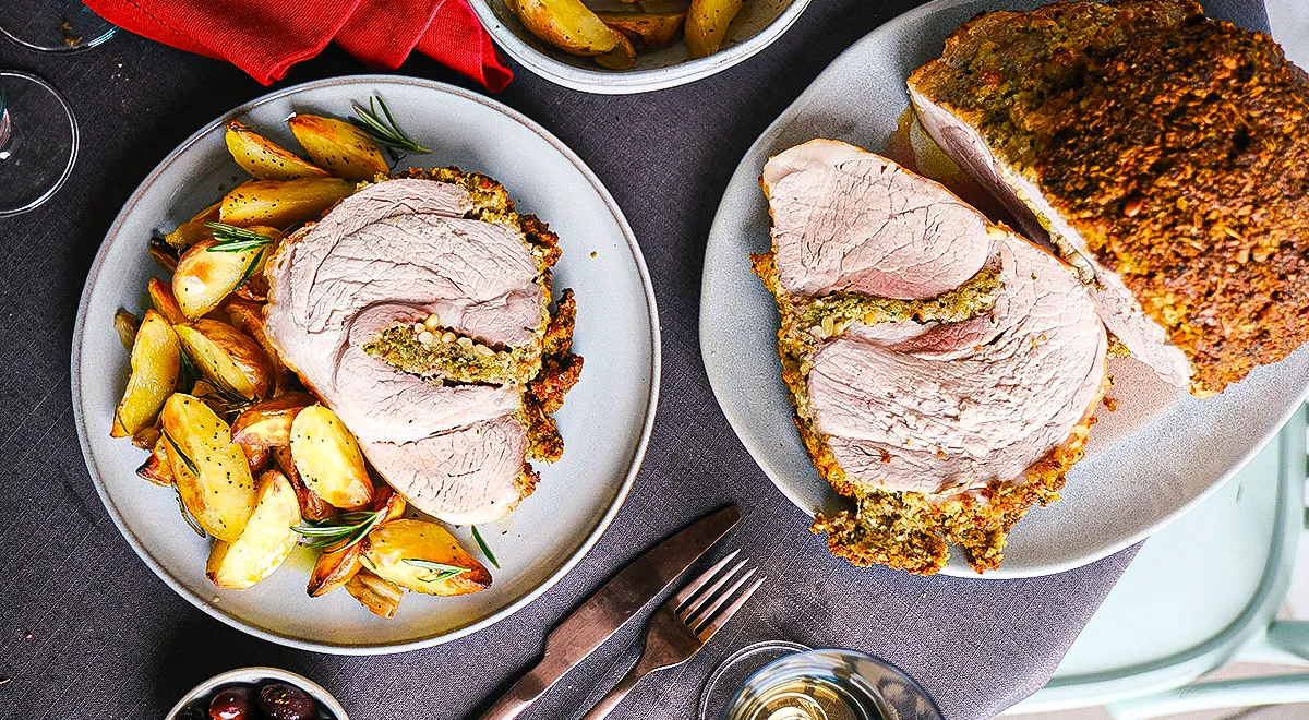 Рецепт свиного окорока, запеченного с картошкой