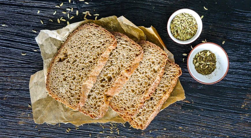 Рецепт хлеба ржано-пшеничного из обдирной муки с анисом и кумином