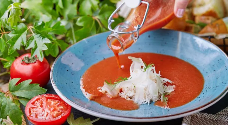 Рецепт гаспачо с крабовым мясом