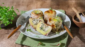 Картошка с беконом и сыром в аэрогриле