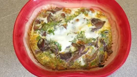 Омлет с опятами и зеленью