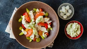 Рецепты с фруктами, сливками и виноградом