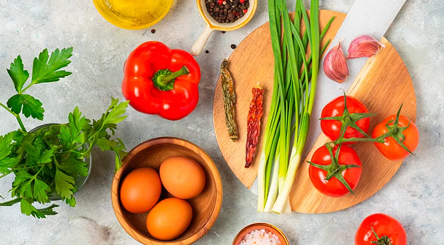 Ингредиенты для приготовления классической шакшуки