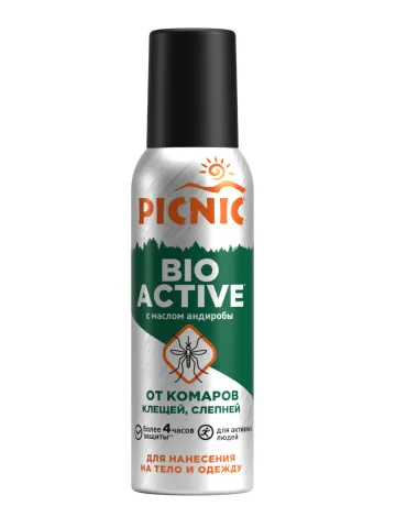 Picnic Bio Active - аэрозоль от комаров и клещей 125 см3