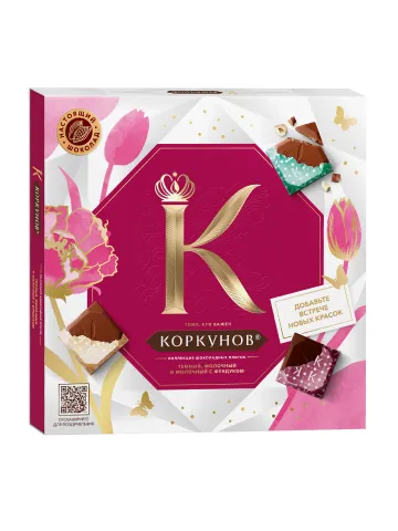 КОРКУНОВ Конфеты коллекция шоколадных плиток 131г
