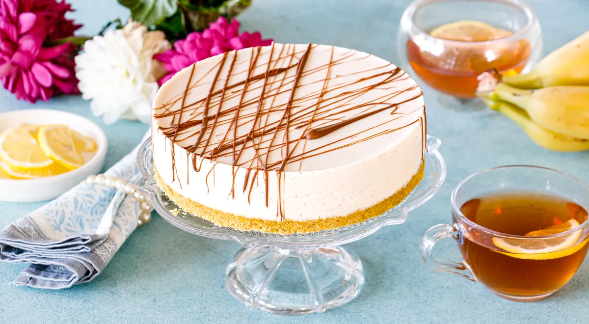 Рецепт бананового чизкейка с основой из песочного печенья